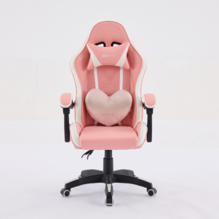 כסא גיימינג לילדים דגם Rocket – צבע ורוד לבן