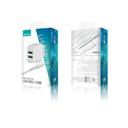 מטען קיר 2A שתי יציאות USB וכבל USB ללייטנינג