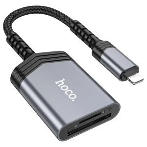 קורא כרטיסי זיכרון OTG חיבור Lightning אייפון ל־SD ו־TF תומך עד 2TB דגם Hoco UA25