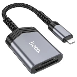 קורא כרטיסי זיכרון OTG חיבור Lightning אייפון ל־SD ו־TF תומך עד 2TB דגם Hoco UA25