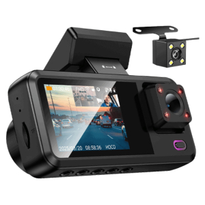 מצלמת דרך לרכב תלת כיוונית HOCO DV15 מסך 2 אינץ הקלטת וידאו ב-3 כיוונים במקביל