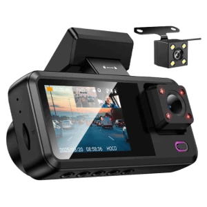 מצלמת דרך לרכב תלת כיוונית HOCO DV15 מסך 2 אינץ הקלטת וידאו ב-3 כיוונים במקביל