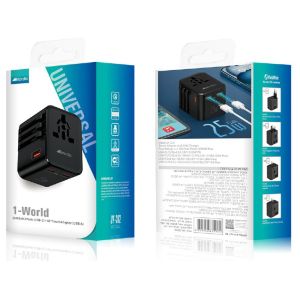 שקע עולמי עם מטען Nordic 25W GaN