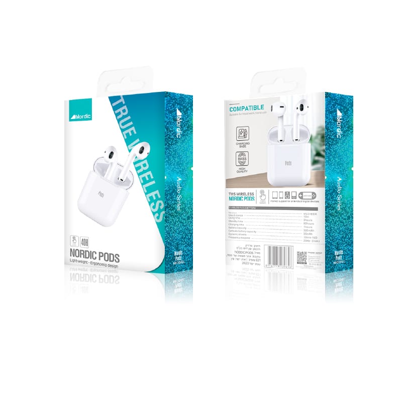 NORDIC PODS – אוזניות בלוטות׳ אלחוטיות True Wireless