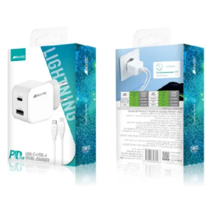 מטען קיר 25W סי לאייפון (2 יציאות USB-A + USB-C)